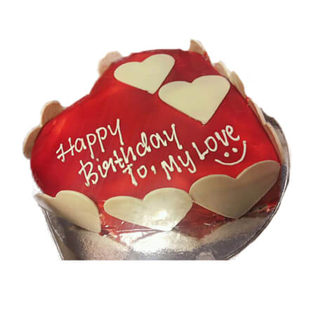 Red Heart  Birthday  Cake