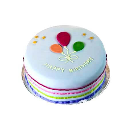 Balloon Round Birthday Cake