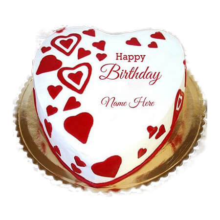 Red Love Vanilla Birthday Cake