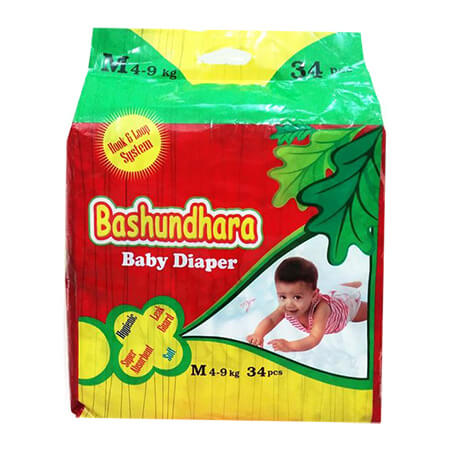 Bashundhara Baby Diaper (Belt System) ST Series S (3-6 kg)