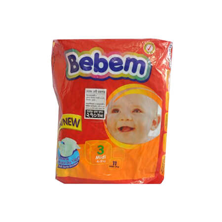 Bebem Baby Diaper Midi 3 (4 -9 kg )