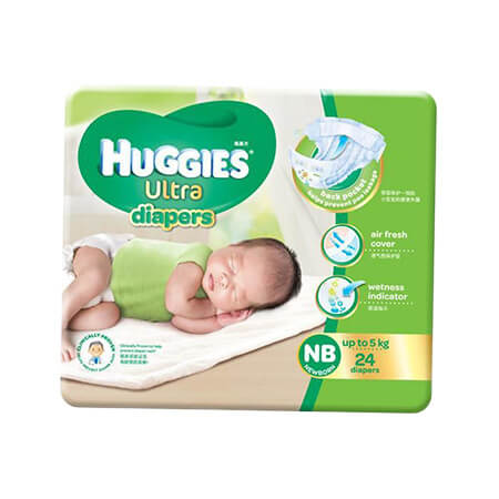 Huggies Baby Diaper Ultra (Belt System) New Born (Up to-5 kg)