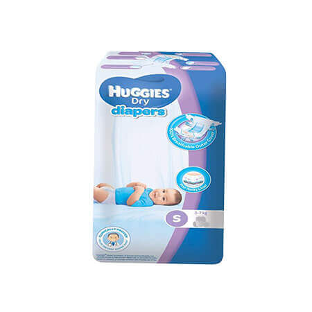 Huggies Dry Baby Diaper (Belt System)  S (3-7 kg)