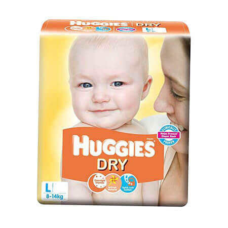 Huggies Dry Baby Diaper (Belt System) L ( 8-14 kg)