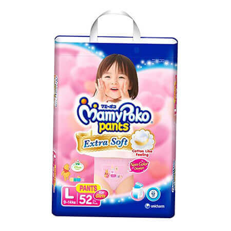 Mamypoko (Pants System) Baby Diaper (Pant System) Girls Thai L (9-14 kg)