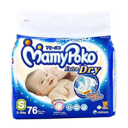 Mamypoko Dry Baby Diaper (Belt System) Thai  S (3-8 kg)