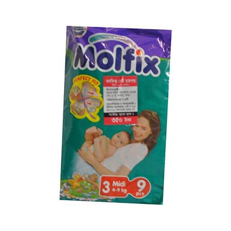 Molfix Baby Diaper 3 (Belt System ) Midi (4 -9 kg )