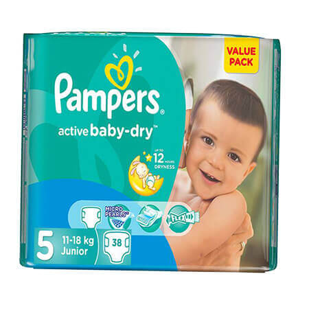 Pampers Active Baby Dry Diaper (Belt System) Junior 5 (11-18) kg