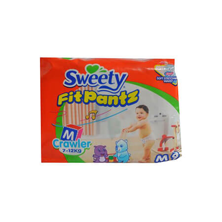 Sweety Fit Pantz Baby Diaper (Pant System)  Crawler M (7-12 kg)