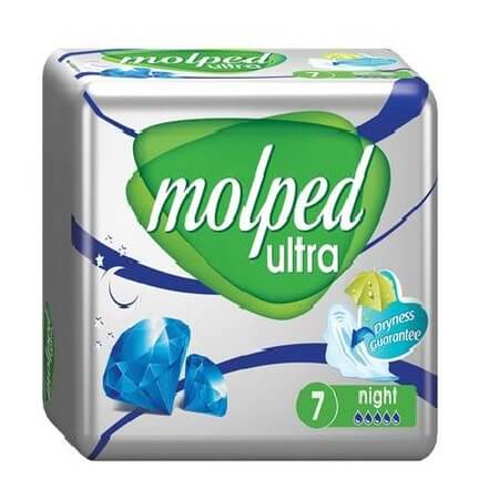 Molped Ultra Night Deo Floral Sanitary Napkins (Panty System)