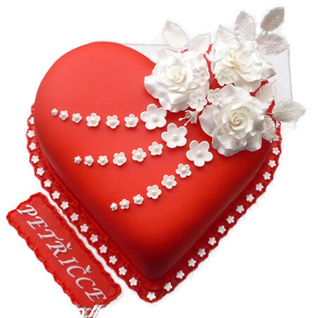 Lovely Heart Anniversary Cake