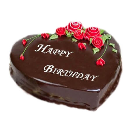 Rose Heart Chocolate Birthday Cake