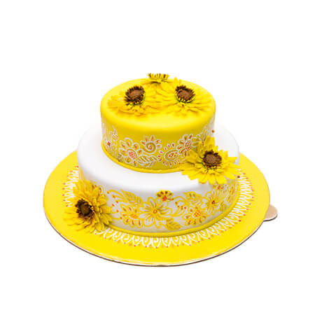 Sunflower Yellow 2 Layered Cake