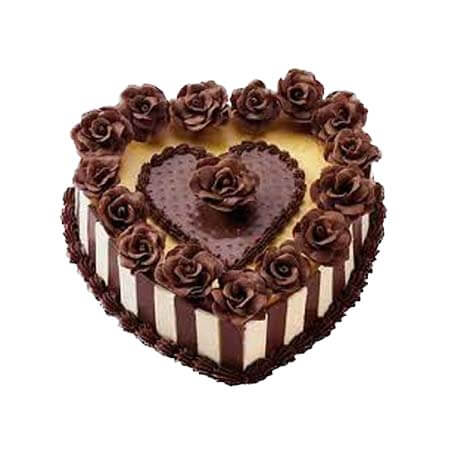 Heart Rose Chocolate Birthday Cake