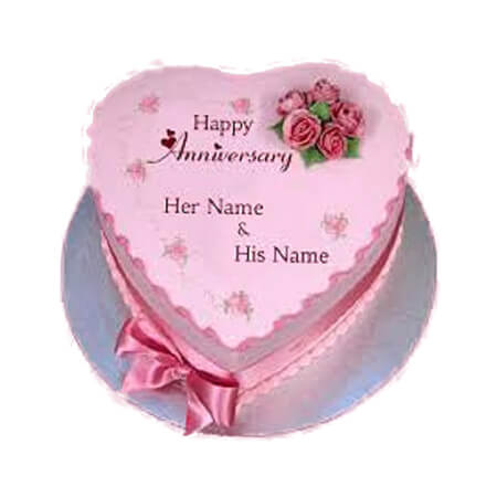 Pink Love Anniversary Cake
