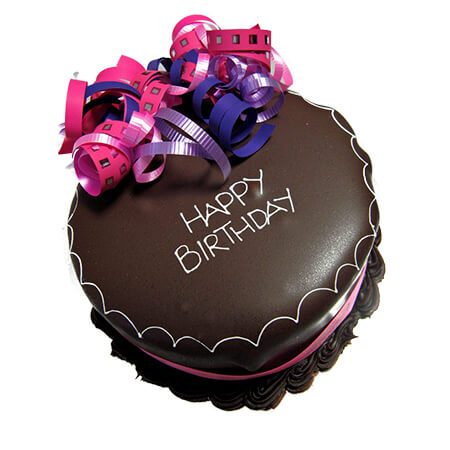 Ribbon Chocolate Birthday Cake