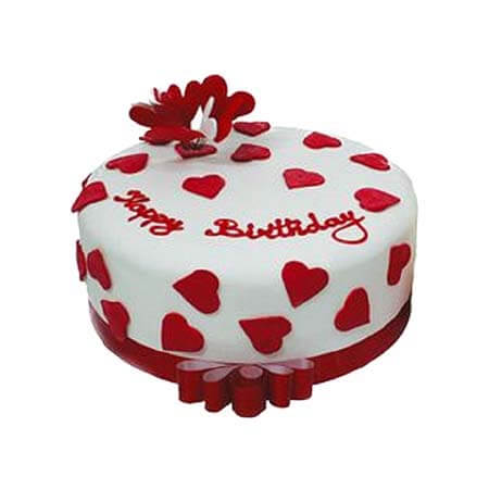 Red Love Birthday Cake
