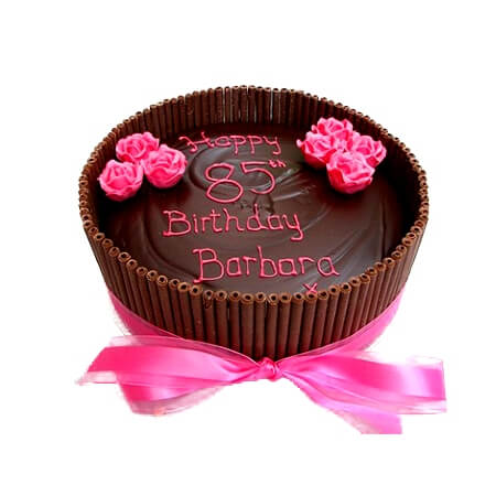 Pink Rose Chocolate Birthday Cake